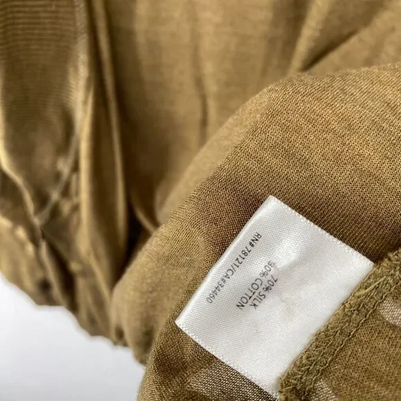 EILEEN FISHER Cardigan PL Silk Cotton Jersey Draped Open Front Long Sleeve Brown - Picture 11 of 15